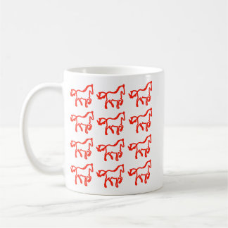 Tasse avec contour de cheval à motif rouge | Ligne