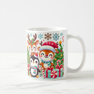 tasse avec de mignons personnages de Noël