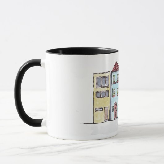 Tasse avec des maisons urbaines (Gauche)