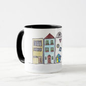 Tasse avec des maisons urbaines (Devant gauche)