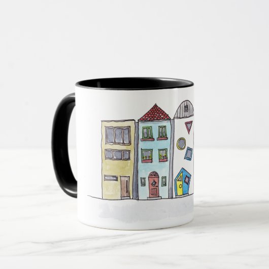 Tasse avec des maisons urbaines (Devant gauche)