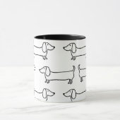 Tasse avec des teckels dans noir-blanc (Centre)