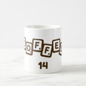 Tasse avec des tuiles de lettres de café (Centre)