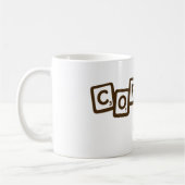 Tasse avec des tuiles de lettres de café (Gauche)