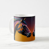 Tasse avec design de cheval, œuvre d'art rustique (Devant gauche)