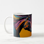 Tasse avec design de cheval, œuvre d'art rustique (Gauche)
