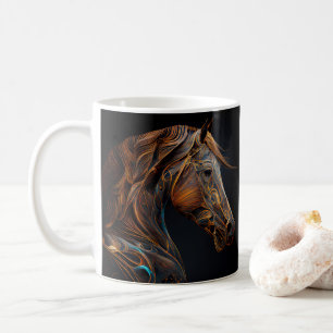Tasse avec design de cheval, œuvre d'art rustique