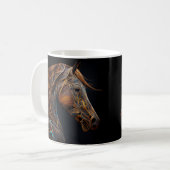 Tasse avec design de cheval, œuvre d'art rustique (Devant gauche)