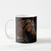 Tasse avec design de cheval, œuvre d'art rustique (Gauche)