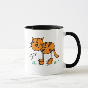 Tasse avec dessin simplifié de Tigre