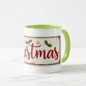 tasse avec écriture de noël (Devant droit)