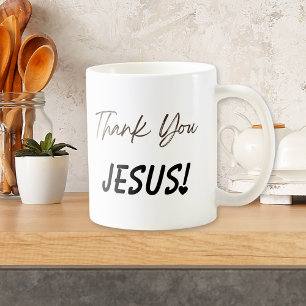 Tasse avec exclamation de cœur Merci Jésus