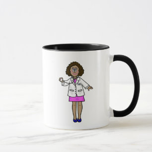 Tasse avec femme noire docteur tenant un stéthosco