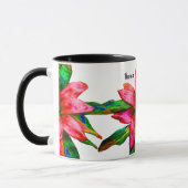 Tasse avec fleur de Bromélia rouge (Gauche)