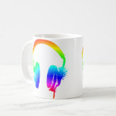 Tasse avec graphique de pochoir arc-en-ciel pour c (Devant gauche)