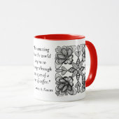 Tasse avec gribouillis abstrait en noir et blanc e (Devant droit)