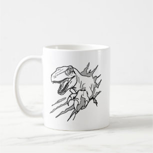 Tasse avec griffe de vélociraptor en ligne métalli