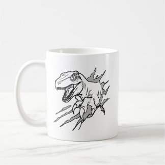 Tasse avec griffe de vélociraptor en ligne métalli