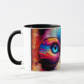 Tasse avec illustration de chat coloré funky (Gauche)