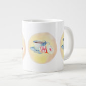 Tasse avec image de café et beignets (Devant droit)