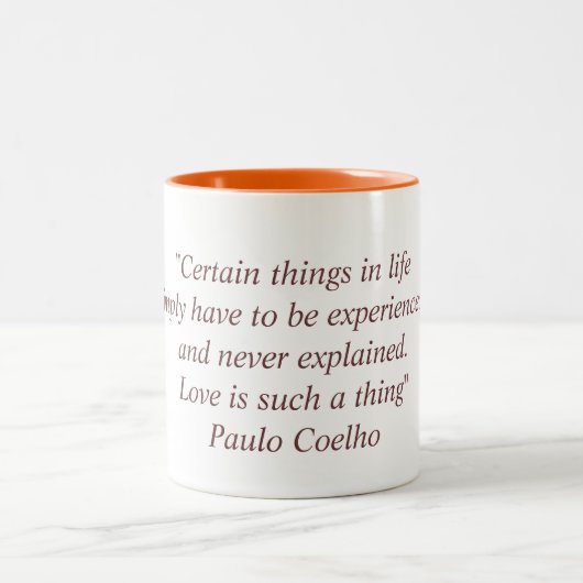 Tasse avec la citation de Paulo Coelho (Centre)