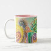 Tasse avec la conception colorée d'oiseau (Gauche)