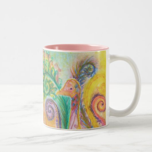 Tasse avec la conception colorée d'oiseau (Droit)
