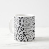 Tasse avec la conception noire et blanche (Devant gauche)