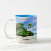 Tasse avec la copie intérieure et tropicale bleue (Gauche)