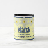 Tasse avec la fleur de mois de naissance de mars (Centre)
