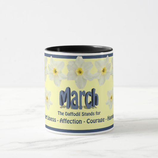 Tasse avec la fleur de mois de naissance de mars (Centre)