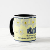 Tasse avec la fleur de mois de naissance de mars (Devant gauche)