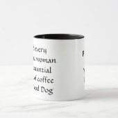 Tasse avec la photo de votre chien et énonciation (Centre)