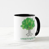 Tasse avec la poignée noire et la lèvre - laissées (Devant droit)