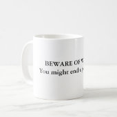 Tasse avec l'avertissement d'auteur (Devant gauche)