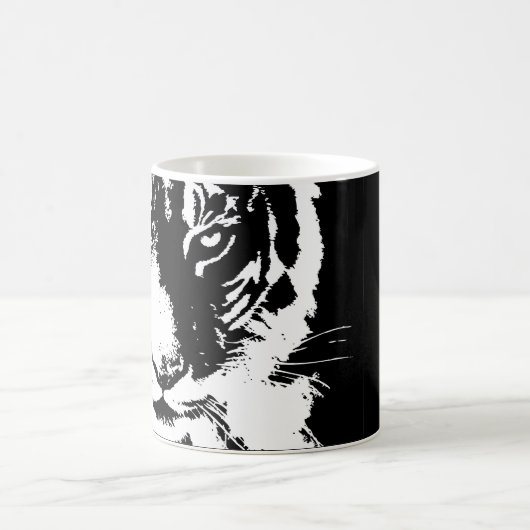 Tasse avec le tigre noir et blanc d'impression (Centre)