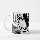 Tasse avec le tigre noir et blanc d'impression (Gauche)