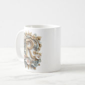 Tasse avec lettre baroque 'R' pour une princesse d (Devant gauche)