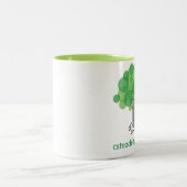 Tasse avec l'intérieur de vert de chaux - laissé (Centre)