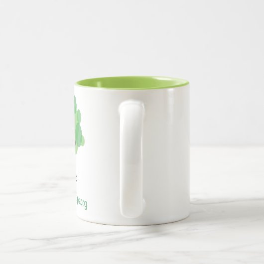 Tasse avec l'intérieur de vert de chaux - laissé (Poignée)