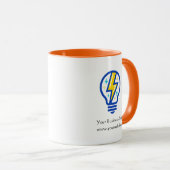 Tasse avec logo d'entreprise électrique (Devant droit)