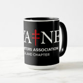 tasse avec logo HWA-NE, noir 6/25 (Devant droit)