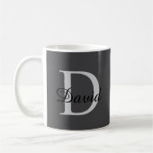Tasse avec monogramme moderne initial & nom | Écri (Gauche)