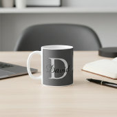 Tasse avec monogramme moderne initial & nom | Écri
