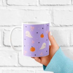 Tasse avec motif de fantôme Halloween violet migno