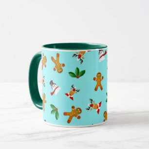 Tasse avec motif mignon et seamless de Noël
