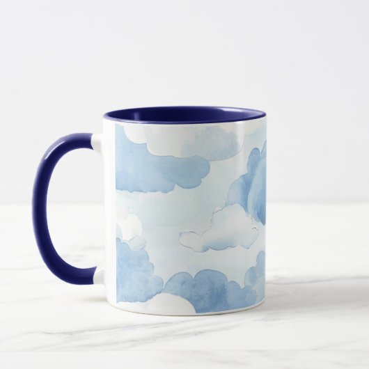 Tasse avec motif nuage bleu clair 350ml (Gauche)