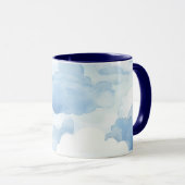 Tasse avec motif nuage bleu clair 350ml (Devant droit)