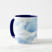 Tasse avec motif nuage bleu clair 350ml (Devant gauche)