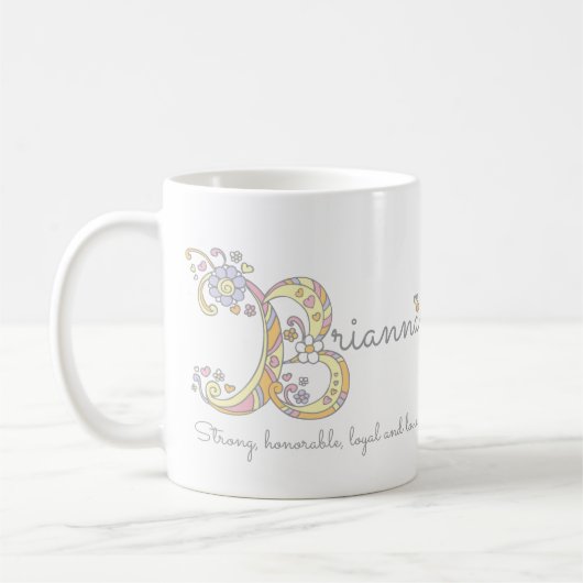 tasse avec nom et signification décoratif de Brian (Gauche)